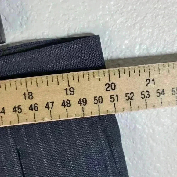 Stafford Pleated Blue Striped Dress Pants 100% Worsted Wool 40x32 - Picture 6 of 7